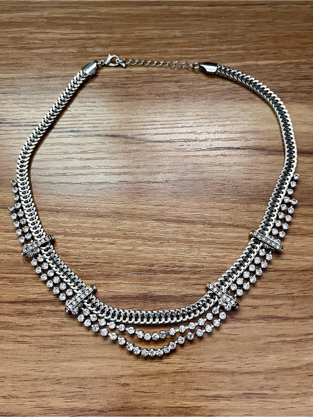 Elegant & sleek Stainless steel  Multi-Strand Necklace. 18” long. New Condition.